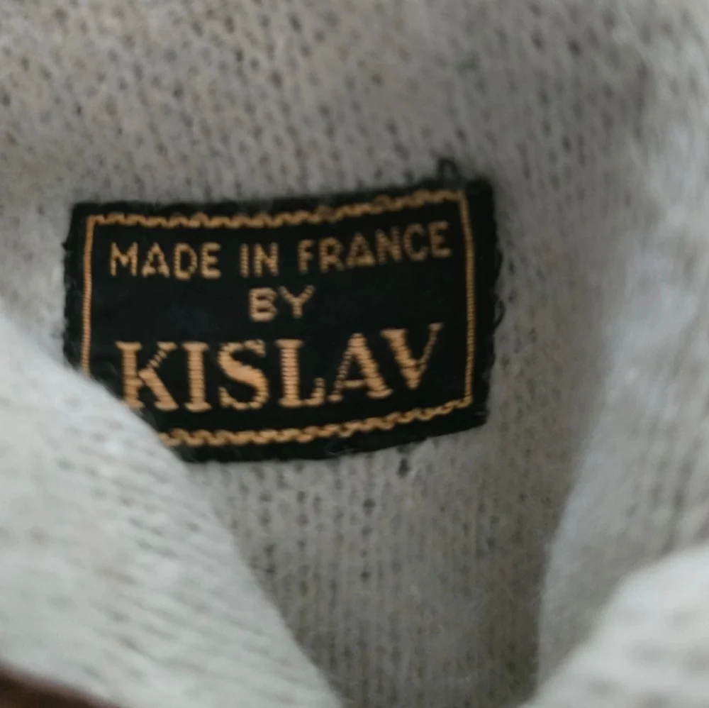 Kislav Made In France Vintage Cashmier Lined 100% Leather Gloves Size 7 1/2